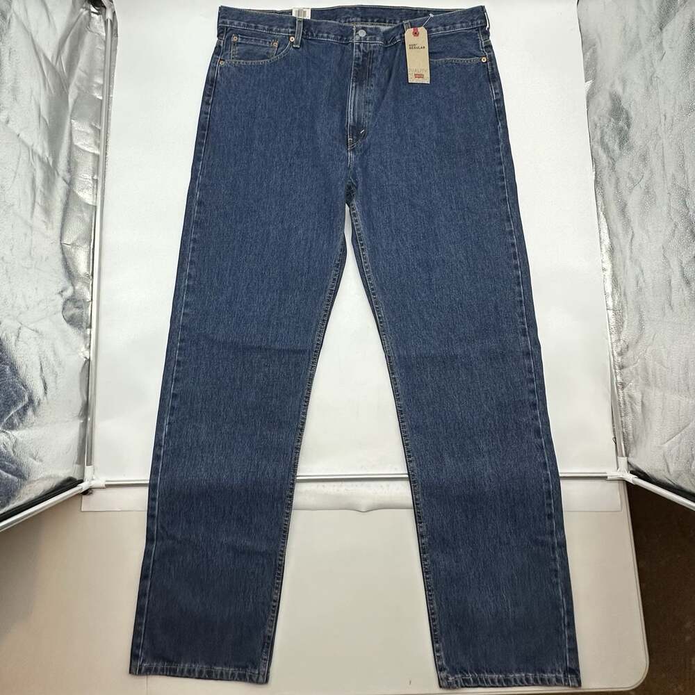 Levi's 505 Regular Fit Straight Leg Big & Tall Size 46x38 Medium Wash Jeans NWT
